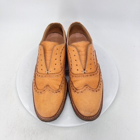 Woman By Common Projects Women Sz EU 39 US 9 Brown Leather Wing Tip Oxford Shoes - Picture 1 of 15